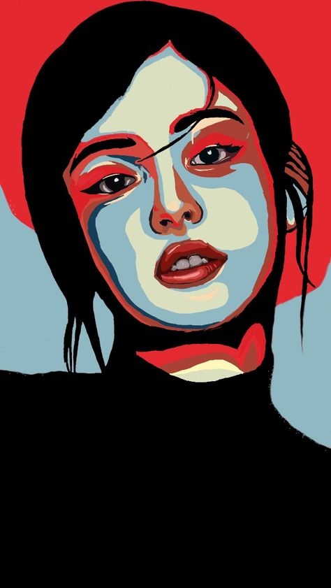 Analyzed Face Painting, Indian Pop Art Illustrations, Pop Art Portraits Faces, Poster Color Painting For Beginners, Pop Art Face, Family Portrait Illustration, Coloring Painting, Vector Portrait Illustration, Modern Art Canvas Painting