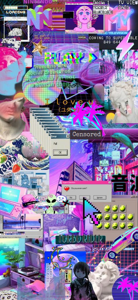 Vaporwave 80s Aesthetic, Vaporwave Ipad Wallpaper, 90s Vaporwave Aesthetic, Vaporwave Wallpaper Laptop, Vaporwave Art Wallpapers, Futuristic Wallpaper Aesthetic, Electropop Aesthetic, Retrowave Aesthetic Wallpaper, Retro Futuristic Poster