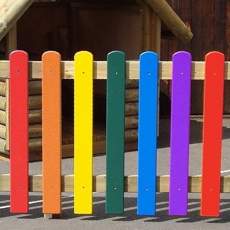 Playground Fencing, Child Fence, Daycare Decor, Outdoor Cabana, Age Appropriate Toys, Kindergarten Design, Pallet Fence, Door Signs Diy, School Murals