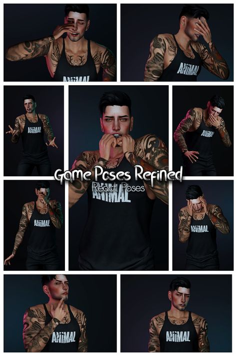 Game Poses Refined - React    💀18 Male Solo Poses    Poses grabbed from Sims 4 in-game animations and edited by me to not look so goofy 😌    DOWNLOAD Free on my Patreon    **Credit to Sims 4 Sims 4 Brother Poses, Sims 4 Poses Solo, Sims 4 Male Poses, Sims 4 Cc Poses, Solo Poses, Sims 4 Stories, 4 Poses, Ts4 Poses, Sims Poses