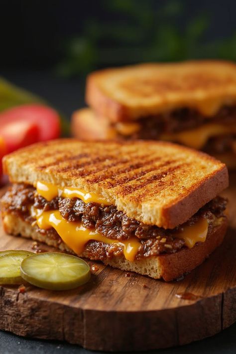 Grilled Cheese Patty Melts Recipe

Ingredients

- 1 pound ground beef
- 1/2 teaspoon garlic powder
- 1/2 teaspoon onion powder
- 4 slices of cheddar cheese
- 4 slices of bread (rye or sourdough)
- 2 tablespoons butter

Instructions 

- In a bowl, combine the ground beef, garlic powder, and onion powder; form into 4 patties. 
- Heat a skillet over medium heat and cook the patties for about 4 minutes on each side until they are cooked through. 
- Full Recipe on... Sourdough Burger Patty Melts, Grilled Cheese Patty Melt, Patty Melt Recipe Easy, Beef Patty Melt, Brownie Truffles Recipe, Soup Sandwich, Cheese Patties, Grilled Cheese Sloppy Joe, Patty Melt Recipe