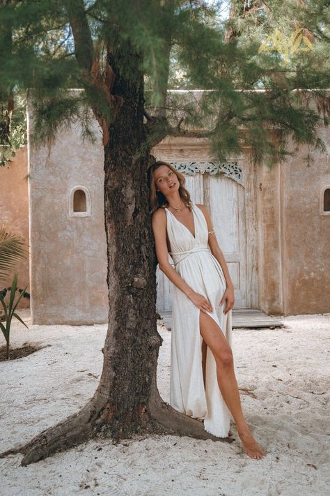 Goddess Style Outfits, Boho Casual Wedding Dress, Greek Wedding Dress, Greek Goddess Wedding Dress, Priestess Dress, White Goddess Dress, Greek Style Dress, Goddess Wedding Dress, Grecian Wedding Dress