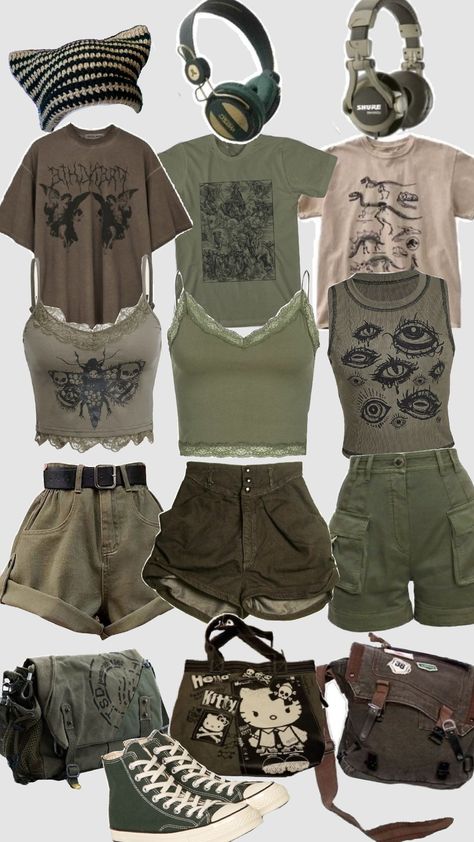 Baddie Core Outfits, Fairy Core Outfit Ideas, Goblin Core Summer Outfits, Fairygoth Outfit, Therian Outfits For School, Fairy Core Grunge Outfits, Adventure Core Aesthetic Outfits, Retro Aesthetic Outfit Ideas, Fairygrunge Outfit Ideas