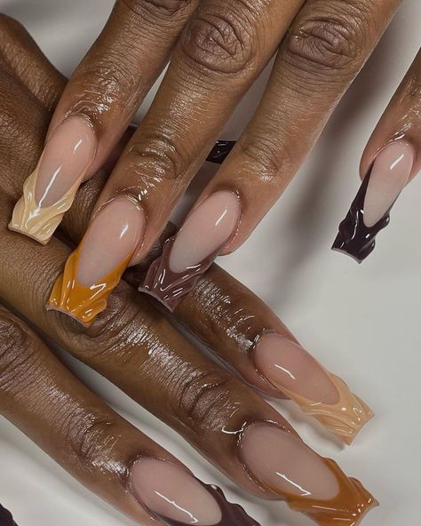 Amazon Link, Brown Nails, 3d Nail Art, French Tip Nails, Chrome Nails, Nail Tech, Nail Artist, Stylish Nails, Nail Inspo