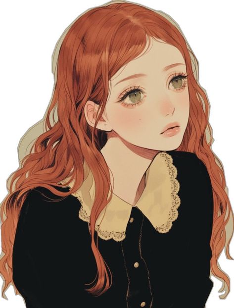 Ginger Girl Drawing, Ginger Anime Characters, Ginger Girl Art, Ginger Anime Female, Ginger Characters, Red Head Cartoon, Dear America, Ginger Hair Girl, Art Story Ideas