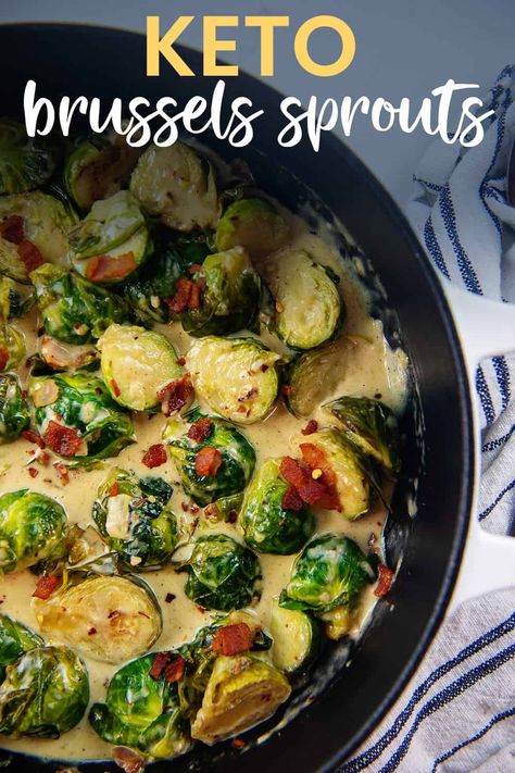 These creamy brussels sprouts are bursting with flavor after being sautéed in bacon grease and finished in a creamy Parmesan cheese sauce! Creamy Brussels Sprouts, Best Sauce Recipe, Bacon Dishes, Parmesan Cheese Sauce, Brussels Sprouts With Bacon, Clean Keto, Bacon Brussel Sprouts, Horseradish Sauce, Creamy Parmesan