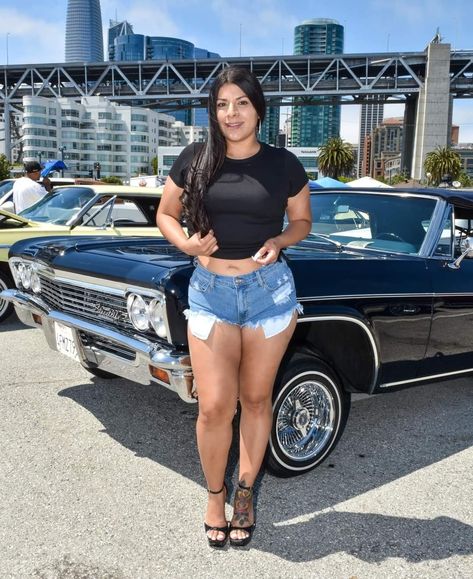 Low Rider Models, Mexican Lowrider, 80s Lowriders, 1968 Chevy Impala, Lowrider St, 66 Impala, Lowrider Female Models, Low Rider St 2022, Chola Girl