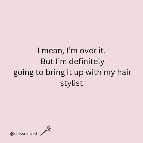 A vent to your stylist is a must 👌🏼 www.scissortech.com⁠ •⁠ •⁠ •⁠ #scissortech #scissors #shears #matsuiscissors #hairdressingscissors #hairdressingshears #hairsalonlife #newsscissors #hairdressinglife #hairdresserlife Stylist Humor, Stylist Quotes, Hairstylist Quotes, My Therapist, Business Board, Hairdressing Scissors, Salon Ideas, 2 Doors, Hair Humor