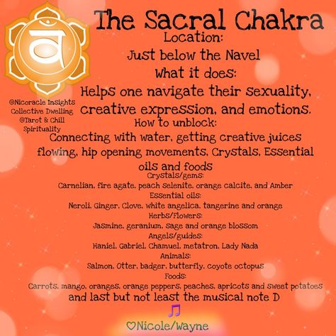 Sacral Chakra Yoga, Spiritual Journaling, Chakra Locations, Amber Essential Oil, Sacral Chakra Healing, Chakra Chart, Chakra Healing Meditation, Chakra Health, Life Skills Lessons