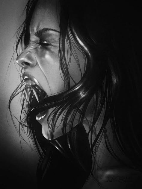 Screaming Drawing, Screaming Girl, Portrait Au Crayon, Scream Art, Severus Snape, Realistic Art, Pencil Portrait, Realistic Drawings, Drawing Techniques