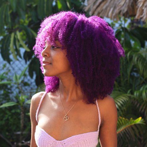 Hairstyles Purple Hair, Black Girls Natural Hairstyles, Hairstyles Purple, Purple Hair Color Ideas, Purple Hair Color, Curly Afro Hair, Girls Natural Hairstyles, Curly Afro, 4c Hair