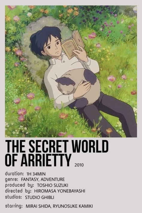 Scream Movie Poster, The Secret World Of Arrietty, Good Animated Movies, Secret World Of Arrietty, The Cat Returns, Simple Anime, French Movies, Good Anime Series, Animes To Watch