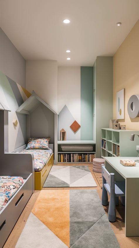 Boy Bedroom 21 Ideas: Step-by-Step Design Inspirations Sibling Sharing Bedroom Ideas, Gender Neutral Sibling Bedroom, Siblings Room Ideas, Gender Neutral Toddler Room Shared, Kids Shared Bedroom Boy And Girl, Shared Bedroom Boy And Girl, Siblings Bedroom, Gender Neutral Kids Bedroom, Siblings Sharing Bedroom