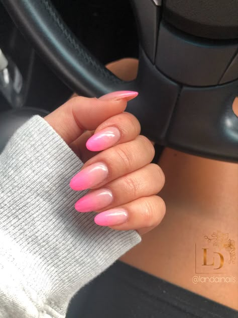 Ombré nails 
Pink nails 
Natural nails 
Pretty in pink Ombré Nail Tips, Ombre Pink Tip Nails, Nail Ideas Pink Ombre, Punk Ombre Nails, Summer Nails Pink Ombre, Hot Pink Ombre Nails Almond, Pink Ombré Almond Nails, Pink Tip Ombre Nails, Ombre Tips Nail