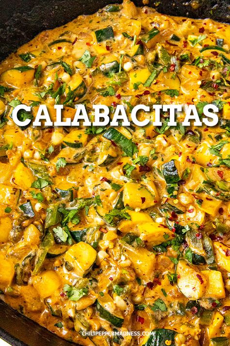 Calabacitas Recipe, Sauteed Zucchini And Squash, Squash Roasted, Mexican Zucchini, Sautéed Zucchini, Zucchini And Squash, Zucchini Side Dishes, Yellow Squash Recipes, Stuffed Anaheim Peppers