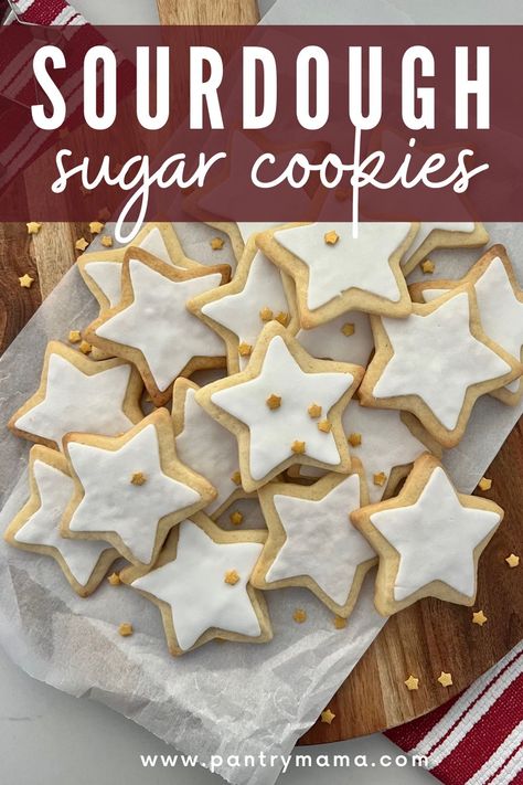 Sourdough Sugar Cookie Cutouts, Sourdough Snowball Cookies, Sourdough Sugar Cookies, Sourdough Treats, Christmas Sourdough, The Pantry Mama, Sourdough Desserts, Using Sourdough Discard, Cookies To Decorate