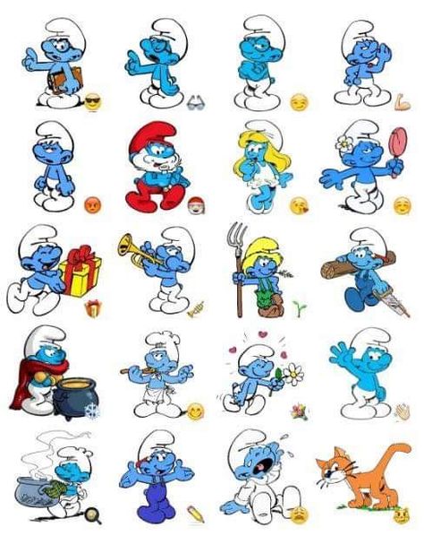 Stickers Telegram, Smurfs Drawing, Smurfs Cake, Smurfs Party, Dope Cartoons, Graffiti Pictures, Black Cat Tattoos, The Smurfs, Flame Art