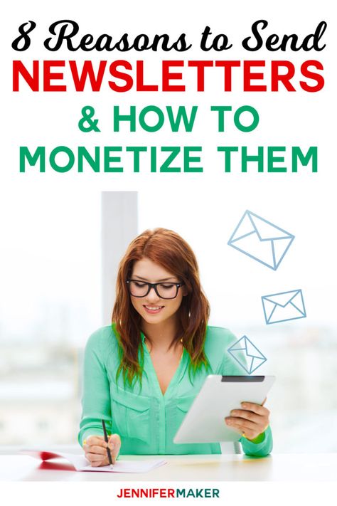 8 Reasons to Send Newsletter & How to Monetize Them #Blogging #Newsletters #marketing Jennifer Maker, Blog Newsletter, Email Marketing Newsletter, Realestate Marketing, Email List Building, Realtor Marketing, Newsletter Design, Email Newsletters, Blog Traffic