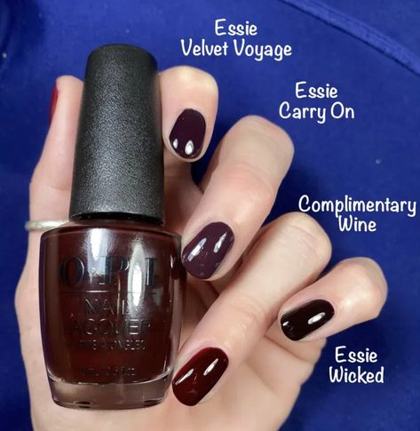 OPI Fall 2020 Collection - Livwithbiv Essie Wicked, Oxblood Nails, Fall Polish, Burgundy Nail Polish, Burgundy Nail Designs, Revlon Nail Polish, Opi Fall, Opi Collections, Happy Friday Eve