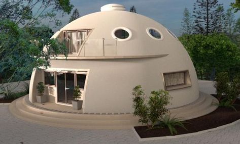 Dome Home Ideas & Inspirational Layouts Monolithic Dome Homes, Dome Houses, Round House Plans, Earth Sheltered Homes, Dome Homes, Earth Bag Homes, Dome Building, Geodesic Dome Homes, Prefab Home