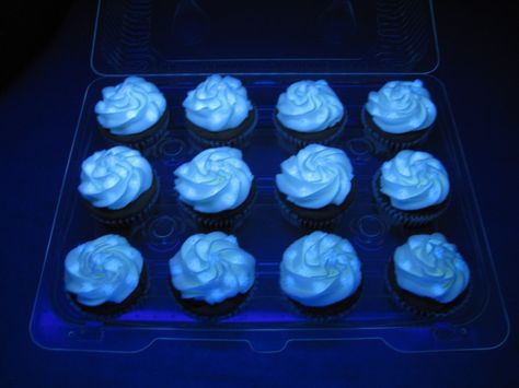 Glow in the Dark Frosting | Glowing" Cupcakes - Cake Decorating Community - Cakes We Bake Pandora Avatar Birthday Party Ideas, Avatar Cupcakes, Glow In The Dark Frosting, Dark Cupcakes, Glow In The Dark Cupcakes, Avatar Party, Avatar Birthday, Tennis Cake, Avatar Theme