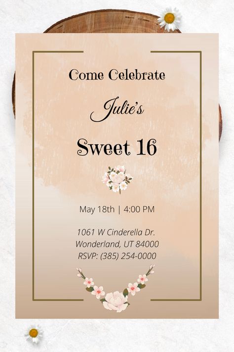 Neutral Sweet Sixteen Birthday Invitation Template, 16th Party, Teenager Girl, Editable Digital Invite, Instant Download, Electronic, 16 Celebration Sweet Sixteen Birthday Invitations, 16th Birthday Invitations, Sweet Sixteen Birthday, Sweet 16 Invitations, Digital Invite, Birthday Invitation Template, Birthday Invitations Girl, Sweet 16 Birthday