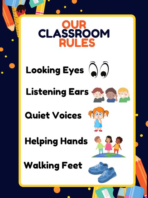 Classroom Rules Preschool, Rules Preschool, Shapes Preschool Printables, Classroom Organization High School, Preschool Classroom Rules, Preschool Rules, Childcare Ideas, Rules Poster, Classroom Rules Poster