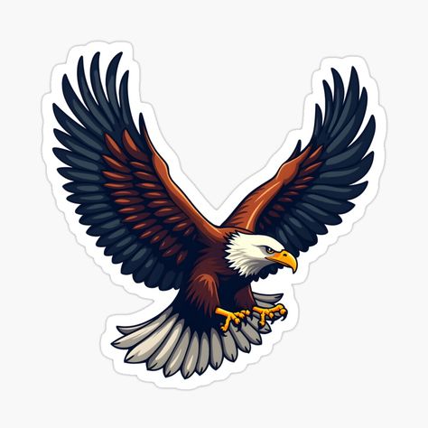 Get my art printed on awesome products. Support me at Redbubble #RBandME: https://www.redbubble.com/i/sticker/Majestic-Flying-Eagle-Symbol-of-Strength-and-Greatness-Powerful-Wildlife-Design-by-Sleek-Prints/164786081.EJUG5?asc=u Eagle Sticker, Wildlife Design, Eagle Symbol, Symbol Of Strength, Flying Eagle, Symbols Of Strength, Design Sticker, Cute Stickers, Shirt Design