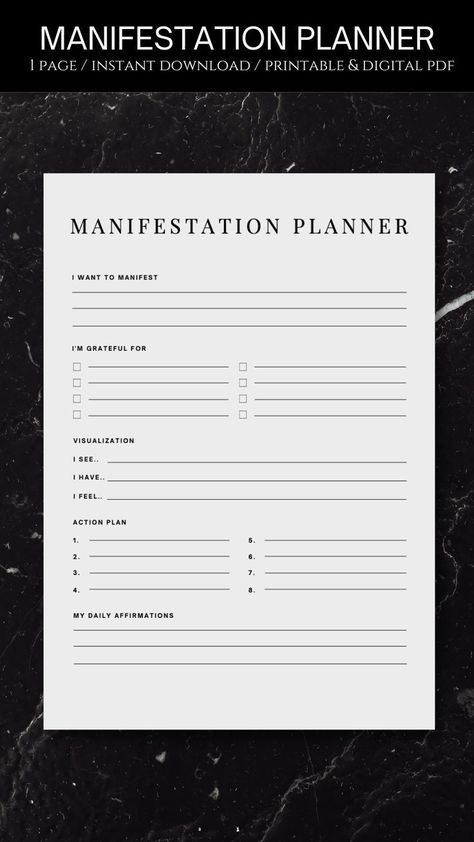 Manifestation Planner Printable / Digital, PDF Download Digital Manifestation Journal, Manifesting Printable, Manifesting Worksheets, Manifest Planner, Manifesting Planner, Manifestation Journal Template, Manifestation Template, Business Journaling, Journal Content