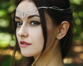 Wedding Circlet, Elf Tiara, Bridal Circlet, Elf Crown, Lotr Wedding, Elf Jewelry, Crown Aesthetic, Viking Wedding, Elven Jewelry