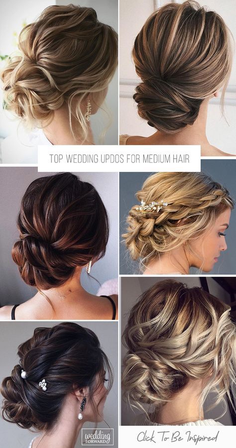 Wedding Updos For Medium Hair, Natural Hair Updo Wedding, Wedding Hairstyles For Medium Hair, Wedding Hair Up, Wedding Updos, Guest Hair, Mother Of The Bride Hair, Hairstyles Bridesmaid, Bridal Hair Updo