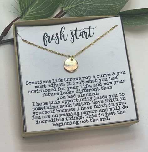 Excited to share this item from my #etsy shop: Fresh Start Necklace, Necklace, Encouragement Gift, Gift For Her, Loss of Job, Clean, Sobriety, Thinking of you Her Loss, Loss Of Dad, Bad Breakup, Encouragement Gift, Lost Job, Have Faith In Yourself, Encouragement Gifts, Necklace Necklace, Friendship Gifts