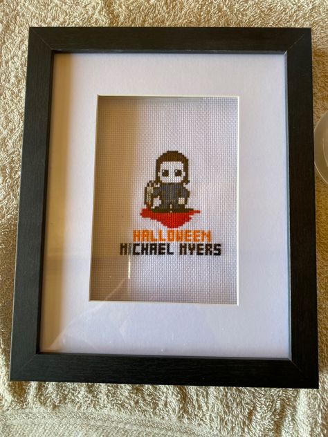 Michael Myers Cross Stitch, Michael Meyer, Halloween Cross Stitches, Needle Crafts, Michael Myers, Needlepoint, Cross Stitch, Halloween