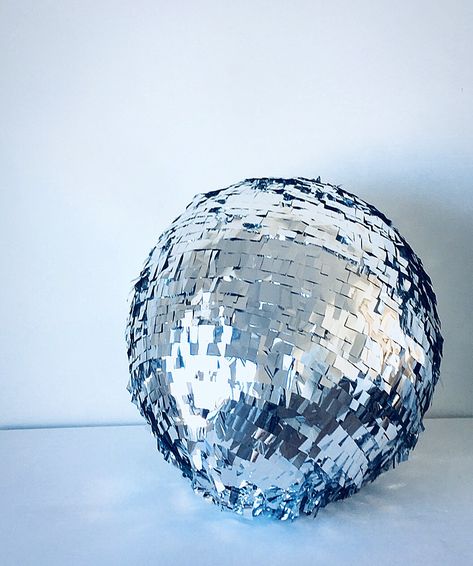 Disco Cowgirl Pinata, Silver Foods For Party, Disco Ball Pinata, How To Make Pinata, Disco Birthday Party, 25th Birthday Parties, 17th Birthday Ideas, Piñata Ideas, Glitter Party