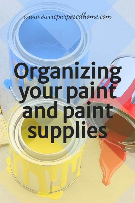 Painting Supply Organization, Organize Paint Supplies, Painting Supplies Organization, Organize Paint, Spray Paint Storage, Craft Paint Storage, Painting Storage, Painting Space, Crafting Space