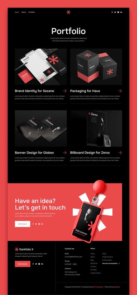 Branding Portfolio HTML CSS Website Theme Dark Mode Website, Ux Designer Portfolio, Webflow Website, Branding Portfolio, Portfolio Website Template, Portfolio Website Design, Dark Mode, Html Css, Portfolio Website