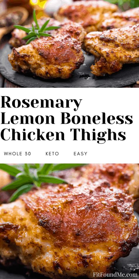 Rosemary Chicken Thighs, Lemon Chicken Thighs, Lemon Rosemary Chicken, Chicken Thighs Recipe, Dried Rosemary, Side Dishes For Chicken, Thighs Recipe, Chicken Thigh Recipes Oven, Boneless Chicken Thigh Recipes