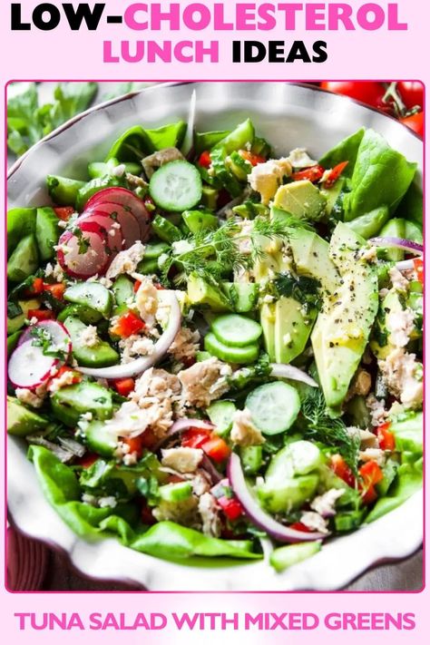 17+ Easy Low-Cholesterol Lunch Ideas To Save Your Heart - Oh My Gut Salad Recipes Low Cholesterol, Low Cholesterol Recipes Dinner, High Fibre Lunches, Turkey Lunch Meat, Low Fiber Diet, Low Cholesterol Recipes, Fresh Tuna, Heart Healthy Diet, Simple Meals