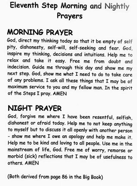 Aa Prayers, Aa Big Book, Recovering Addict Quotes, Evening Prayers, Aa Quotes, 12 Steps Recovery, Recovery Inspiration, Celebrate Recovery, Everyday Prayers