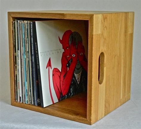 Music Box Design Vinyl LP Storage Box - Oiled Oak - Analogue Seduction Vinyl Lp Storage, Vinyl Record Storage Box, Record Storage Box, Ikea Units, Vinyl Display, Lp Storage, Vinyl Record Storage, Vinyl Storage, Record Storage