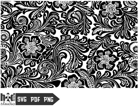 Engraved Projects, Tooled Leather Pattern, Floral Design Drawing, Western Svg, Cow Skulls, Arrow Svg, Leather Tooling Patterns, Pattern Svg, Floral Svg