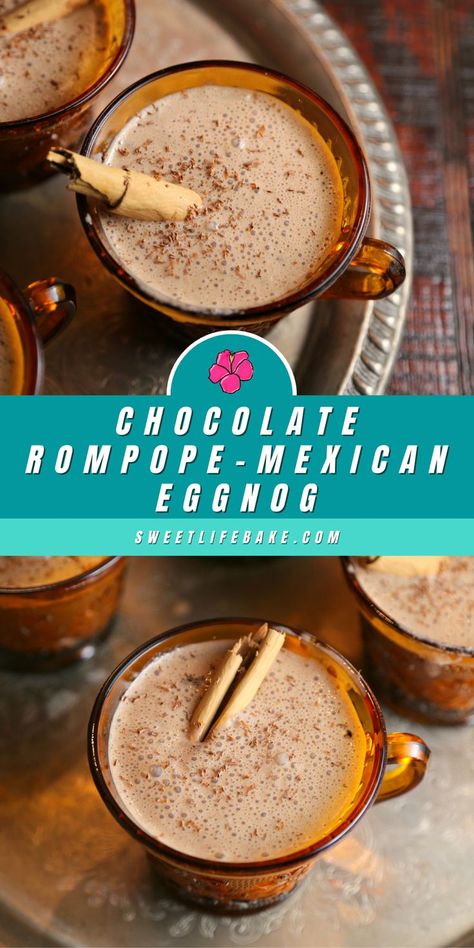 Mexican Eggnog Rompope Recipe, Tres Leches Cupcakes, Mexican Drinks, Mexican Chocolate, Holiday Drinks, Sweet Life, Original Recipe, Punch Bowl, Holiday Cheer