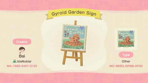 Gyroid Garden Sign - Animal Crossing Pattern Gallery & Custom Designs Animal Crossing Gyroid, Town Acnh, Acnh Signs, Animal Crossing Custom Designs, Carnival Signs, European Town, Flag Code, Ac New Leaf, Crossing Sign