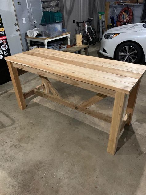 2x4 Bar Table, Wooden Outdoor Bar Table, Outdoor Wooden Bar Table, Outdoor Bar Height Table Diy, Diy Wood Bar Table, Bar Height Patio Table, Diy Outdoor Serving Table, High Top Outdoor Table, Diy Pub Table Ideas