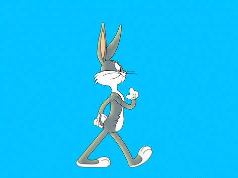 Bugs Bunny - Walk Cycle by Motion Boyd Walking Animation Gif, Walk Cycle Animation Reference, Walk Cycle Gif, 2d Animation Characters, Walk Cycle Reference, Bunny Animation, Walk Cycle Animation, Walking Cycle, Walk Animation