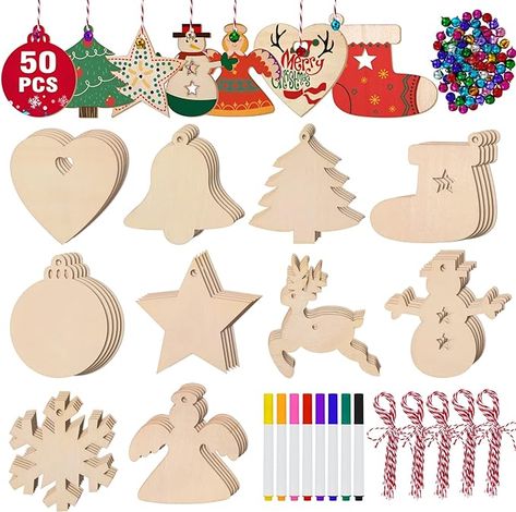 Can't wait to work with my kids on these DIY Christmas ornaments!! Wooden Christmas Ornaments Diy, Wooden Xmas Ornaments, Diy Xmas Decorations, Christmas Ornaments Diy Kids, Colorful Pens, Ornaments Diy Kids, Xmas Decorations Diy, Christmas Ornaments Diy, Wooden Christmas Ornaments