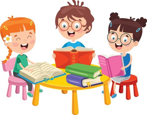 School Kid Reading Book Cartoons Reading Books, Books On The Table, Table Clipart, Illustration Education, Reading Cartoon, Kids Reading Books, School Clipart, Kids Learning Activities, Ppt Template