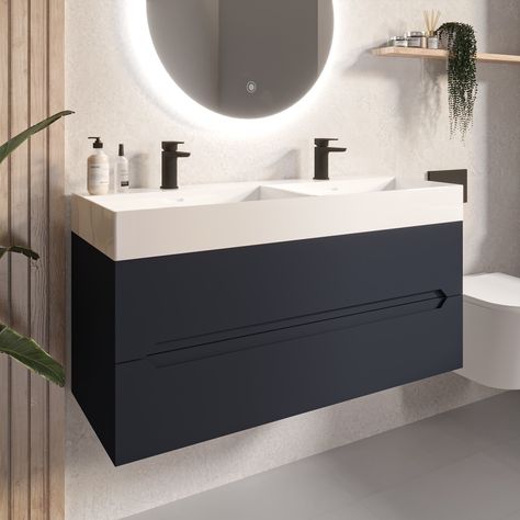 Bathroom Double Sink, Bathroom Sink Units, Double Vanity Unit, Double Basin Vanity Unit, Sink Vanity Unit, White Wall Hanging, Contemporary Vanity, Basin Vanity Unit, Double Sink Vanity