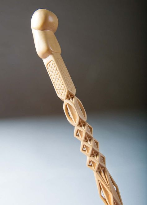 Carved Walking Sticks, Unique Walking Sticks, Handmade Walking Sticks, Hantverk Diy, Hand Carved Walking Sticks, Simple Wood Carving, Cane Stick, Canes And Walking Sticks, Stick Design