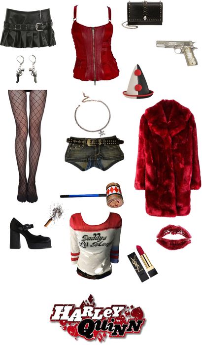 Harley Quinn Outfit | ShopLook Cute Harley Quinn Costume, Harley Quinn Aesthetic Outfits, Harley Quinn Outfit Ideas, Harley Quinn Inspired Outfit, Original Harley Quinn Costume, Harley Quinn Diy, Harley Quinn Outfit, Harley Quinn Clothes, Harely Quinn Outfit